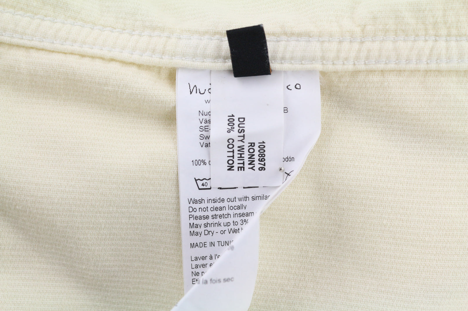 NUDIE JEANS Ronny Men Jacket S Dusty White Organic Cotton Corduroy Buttoned