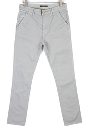 NUDIE JEANS chaki spalvos plonos vyriškos kelnės W31/L32 Paloma Dust ekologiškas chino užtrauktukas 