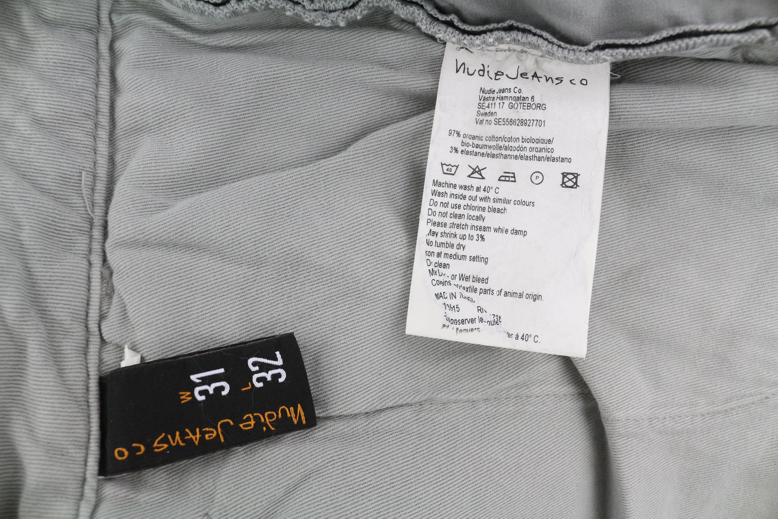 NUDIE JEANS chaki spalvos plonos vyriškos kelnės W31/L32 Paloma Dust ekologiškas chino užtrauktukas 