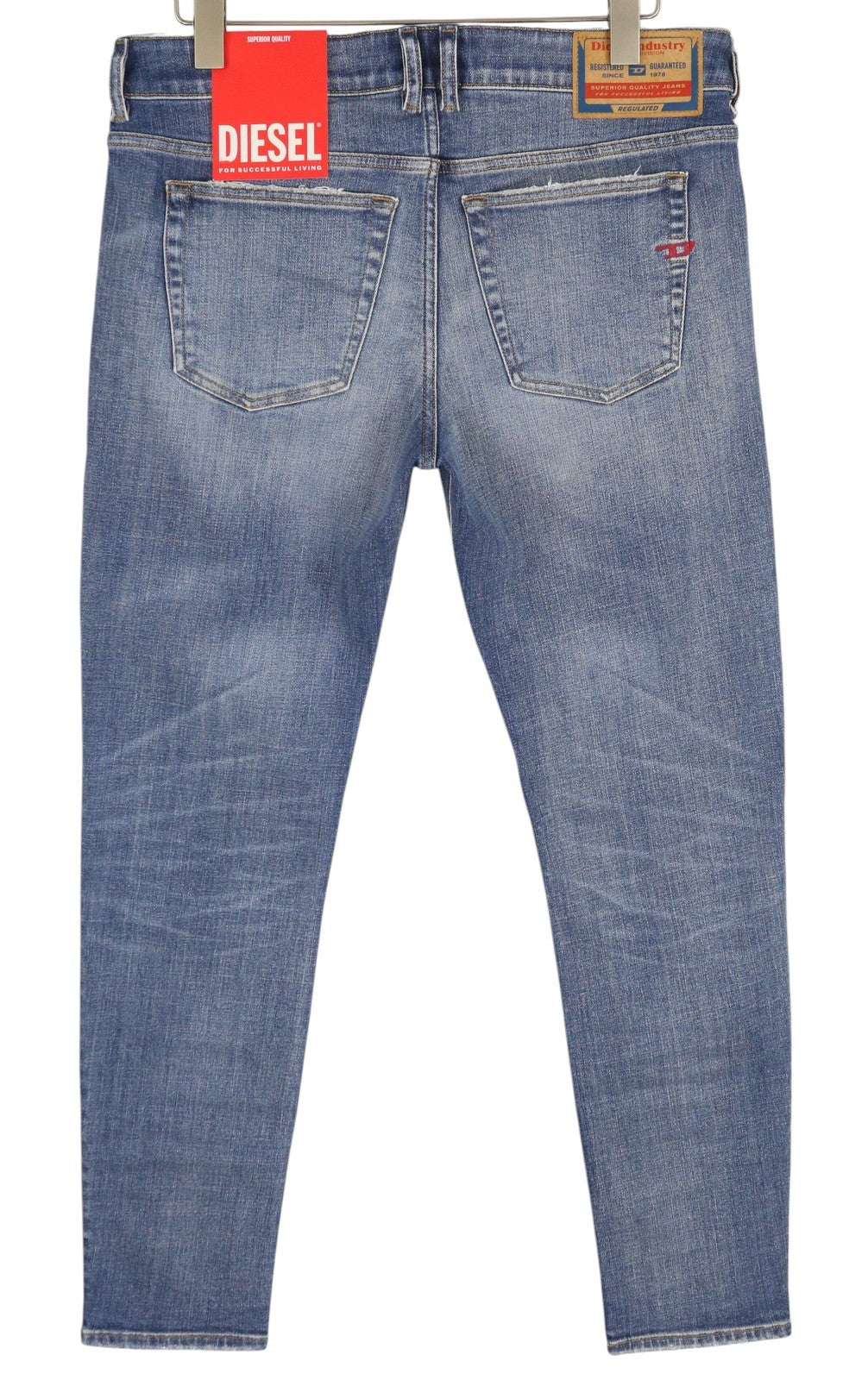 DIESEL 1979 Sleenker 09G35 vyriški džinsai W34/L30 žemo juosmens, aptempti, mėlyni, RRP250