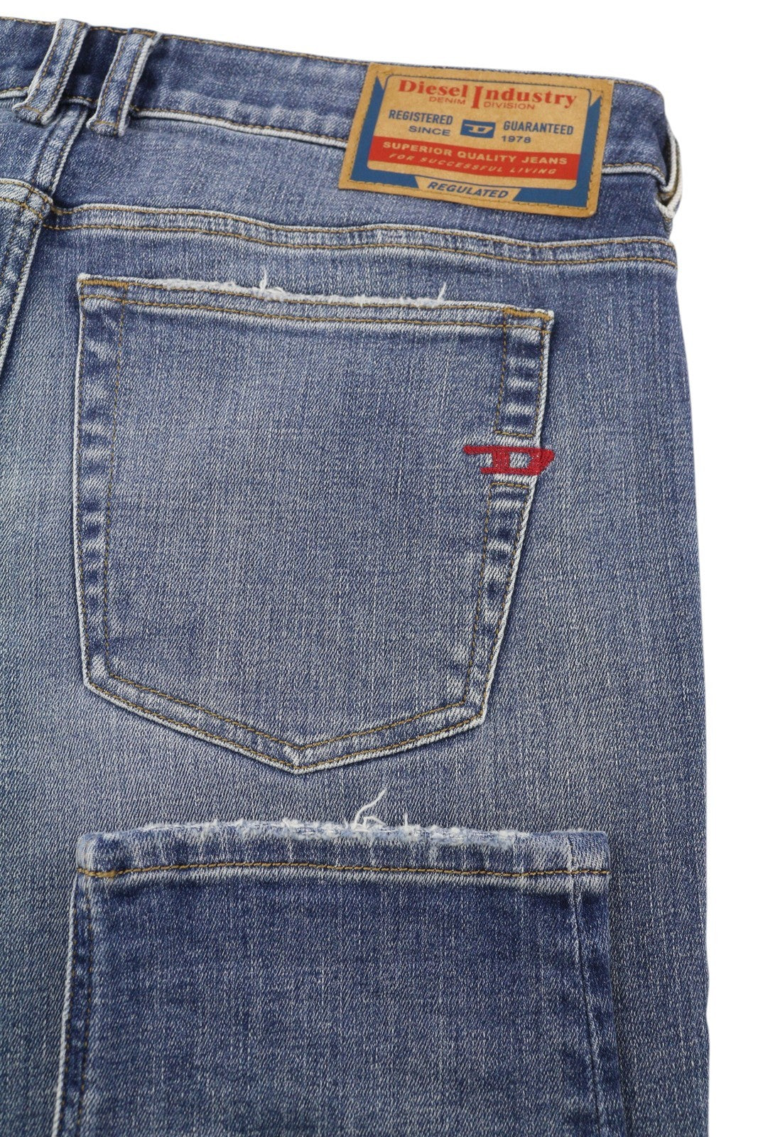 DIESEL 1979 Sleenker 09G35 vyriški džinsai W34/L30 žemo juosmens, aptempti, mėlyni, RRP250