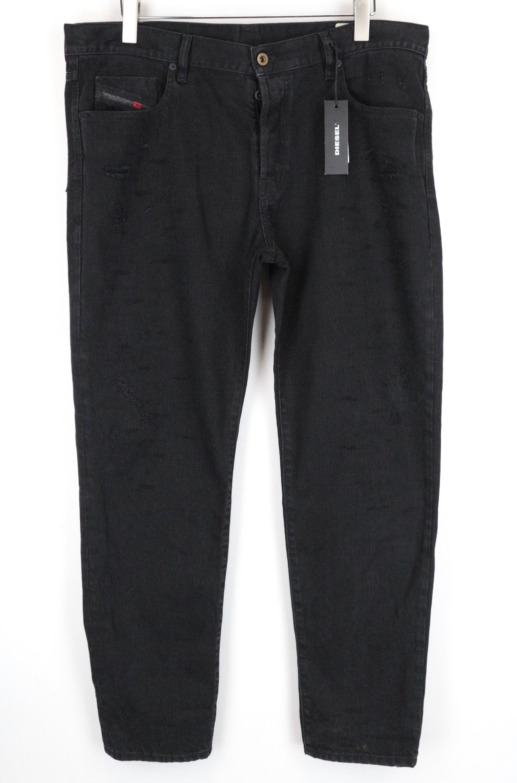 DIESEL Mharky 088AD vyriški džinsai W38 L34 Slim Skinny medvilniniai, juodi, su 5 kišenėmis 