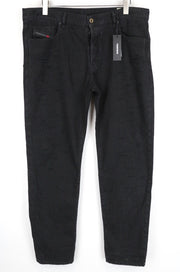 DIESEL Mharky 088AD vyriški džinsai W38 L34 Slim Skinny medvilniniai, juodi, su 5 kišenėmis 