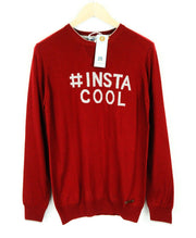 HARMONT &amp; BLAINE vyriškas džemperis M, raudonas vilnos mišinio megztinis ilgomis rankovėmis 