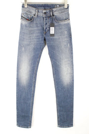 DIESEL Sleenker 069FI vyriški džinsai W27 L32 Slim Stretch Fit mėlyni skalbto džinso atspalviai 