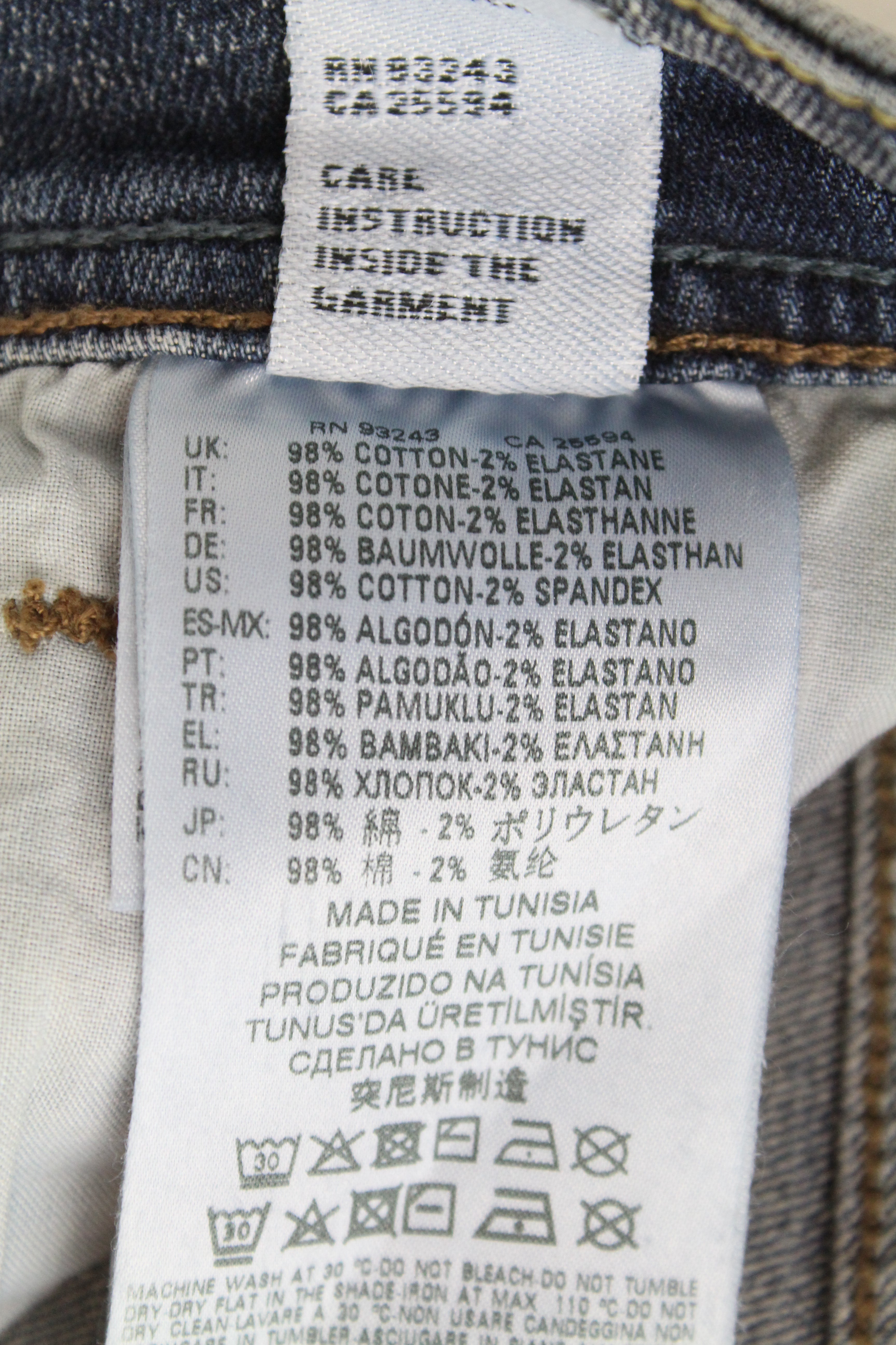 DIESEL Sleenker 069FI vyriški džinsai W27 L32 Slim Stretch Fit mėlyni skalbto džinso atspalviai 