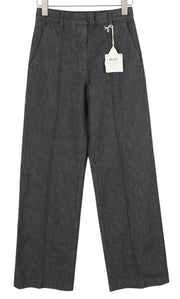 LIU JO Women Jeans W26 Wide Leg Zip High Waist Pockets Casual Dark Grey Denim