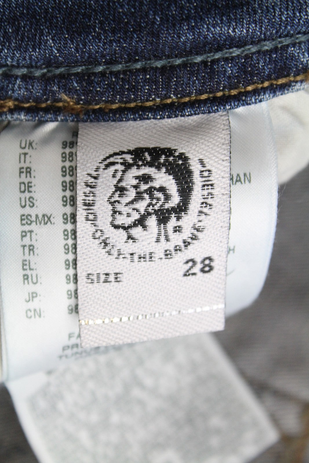 DIESEL Sleenker 069FI vyriški ploni džinsai W28 L32 tamprios medvilnės mėlynos spalvos 