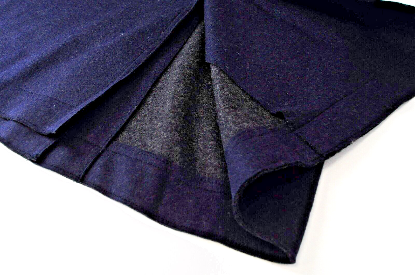 REPLAY Mens Coat 48 Navy Double-Breasted Wool Lined Long Sleeve Peak Collar