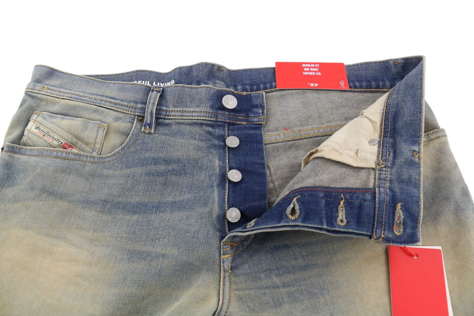 DIESEL 2023 D-Finitive 09H78 vyriški džinsai W34/L30 įprasti, siaurėjantys, mėlyni, rekomenduojama mažmeninė kaina – 295 € 