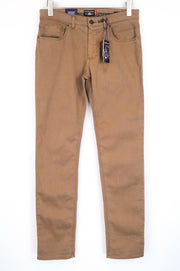 STATE OF ART Mens Trousers W31/L34 Brown Dress Regular Tapered Stretchy Monza