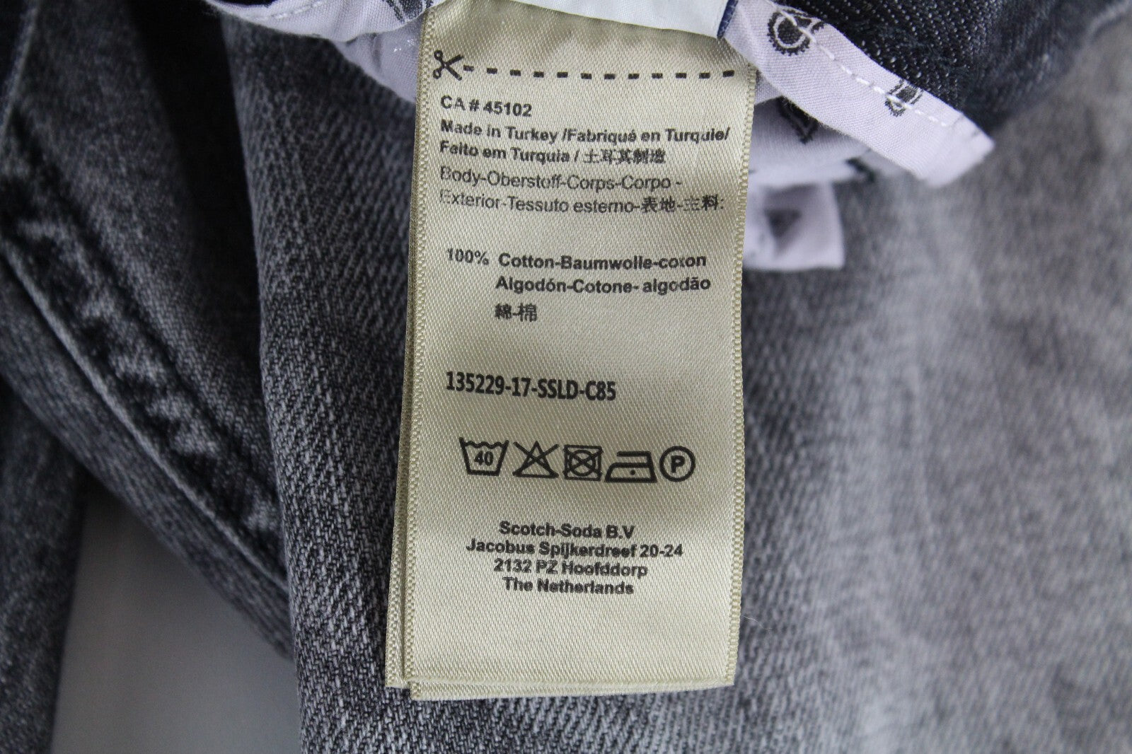 SCOTCH &amp; SODA L-Žavingi moteriški džinsai W30/L32 pilki plėšyti „Boyfriend“ džinsai, netempiami 