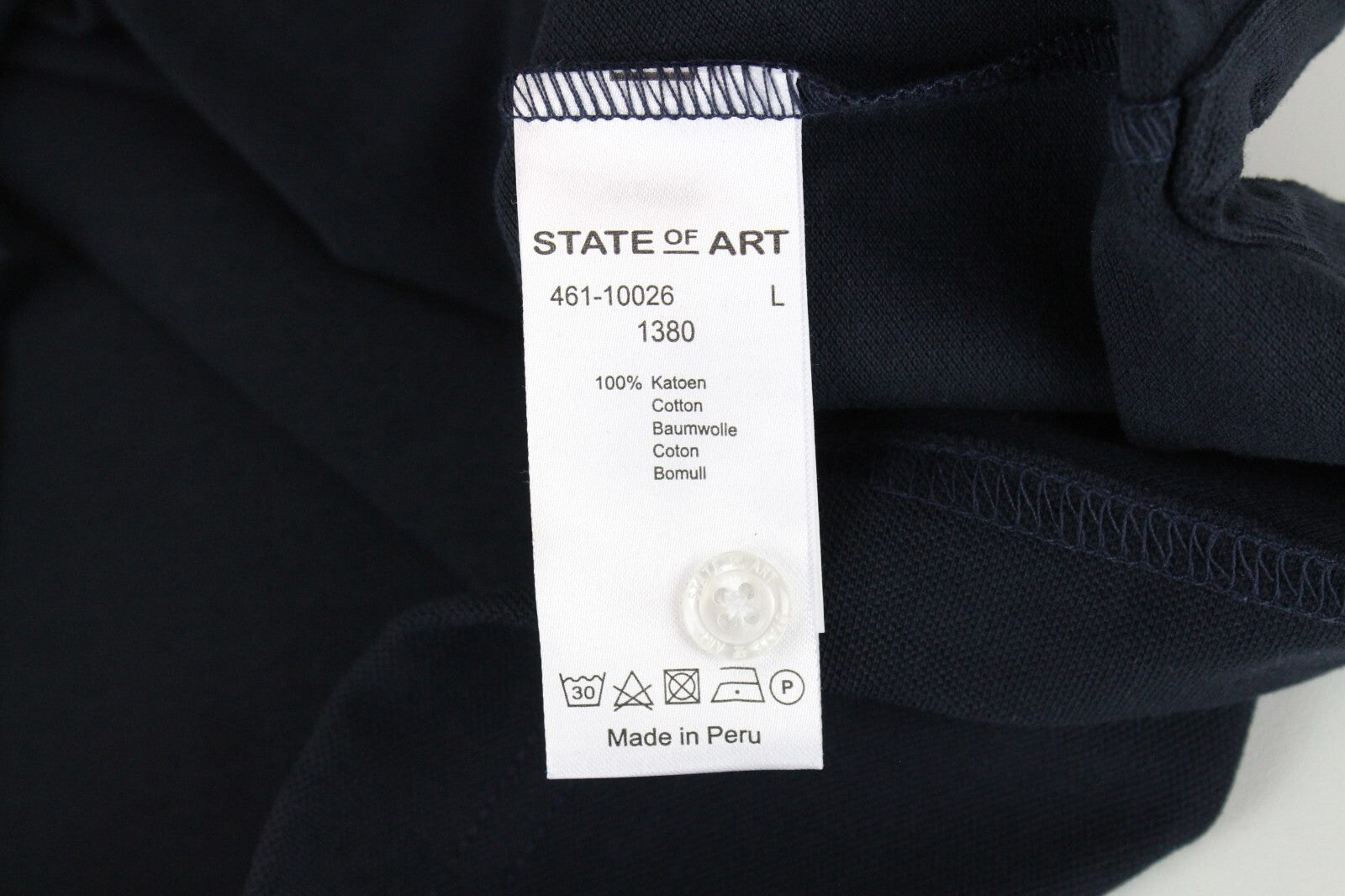 „STATE OF ART“ vyriški polo marškinėliai L, vienspalviai, tamsiai mėlyni, medvilniniai, trumpomis rankovėmis. 