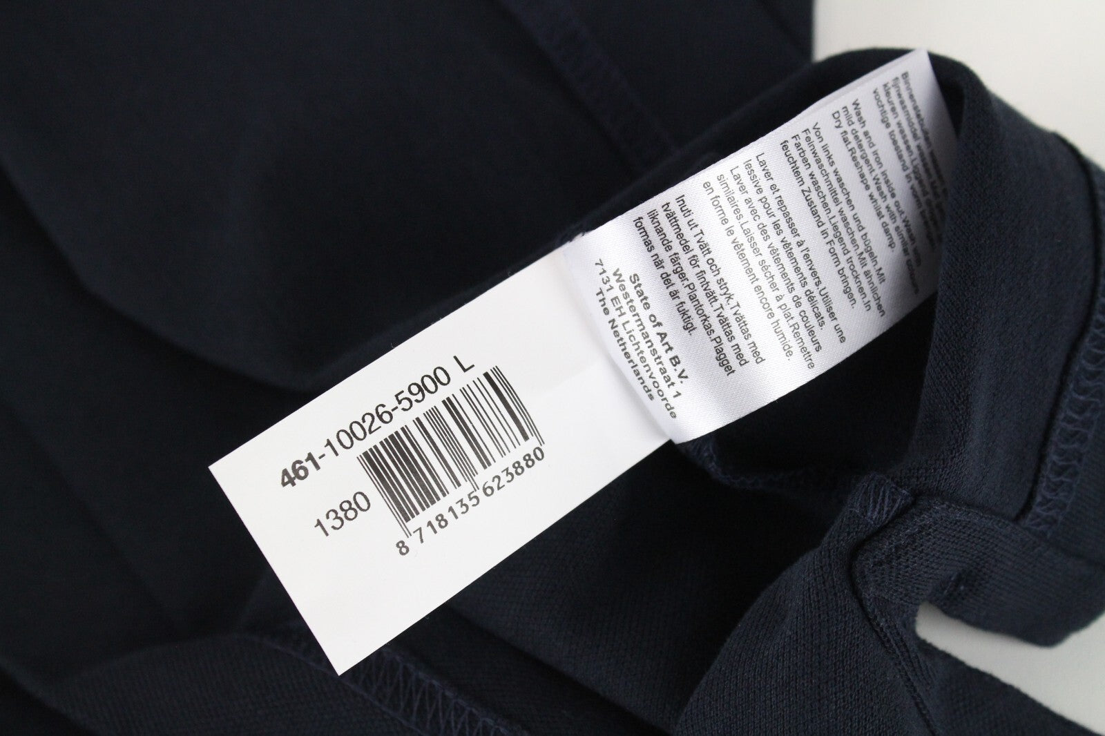 „STATE OF ART“ vyriški polo marškinėliai L, vienspalviai, tamsiai mėlyni, medvilniniai, trumpomis rankovėmis. 