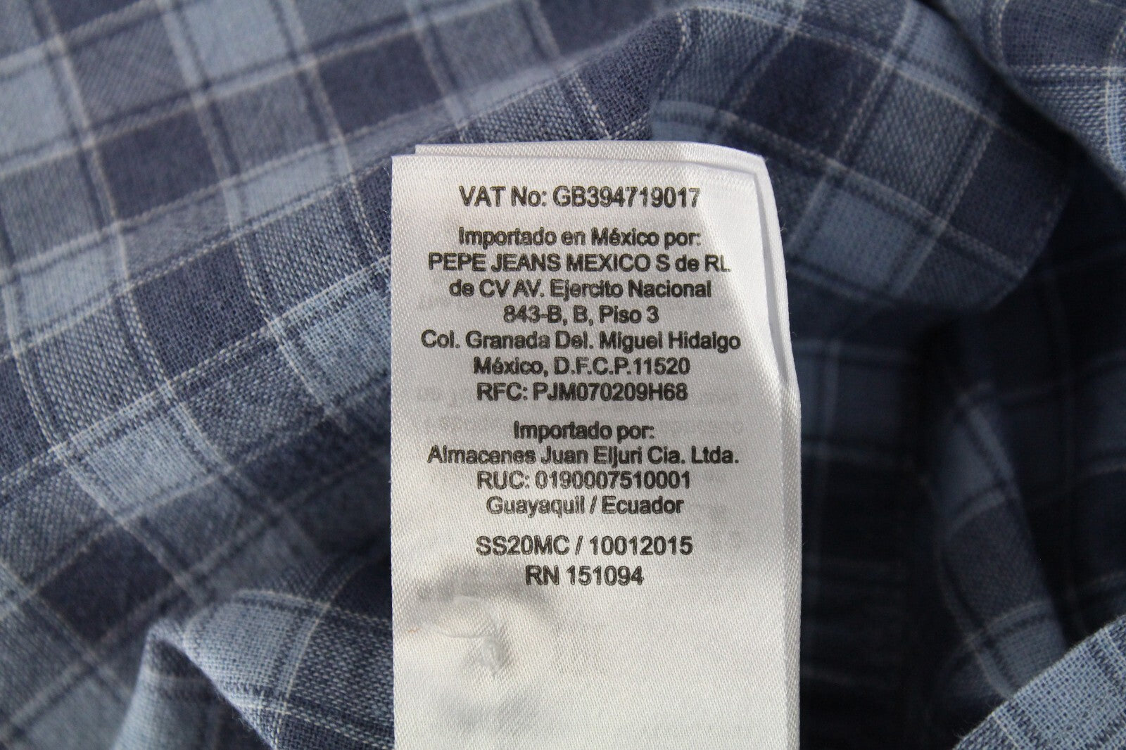 HACKETT Mens Shirt S Mid-Blue Checkered Slim  Linen Cotton Button-Up Melange