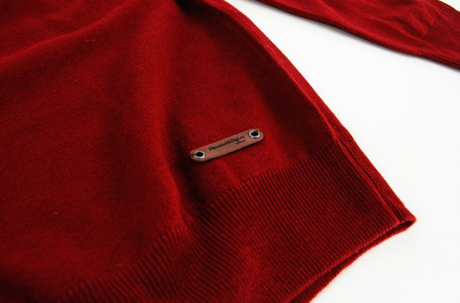 HARMONT &amp; BLAINE vyriškas megztinis, raudonas, apvalia kaklo iškirpte, tvirto megztinio, vilnos mišinio, 2XL dydžio 
