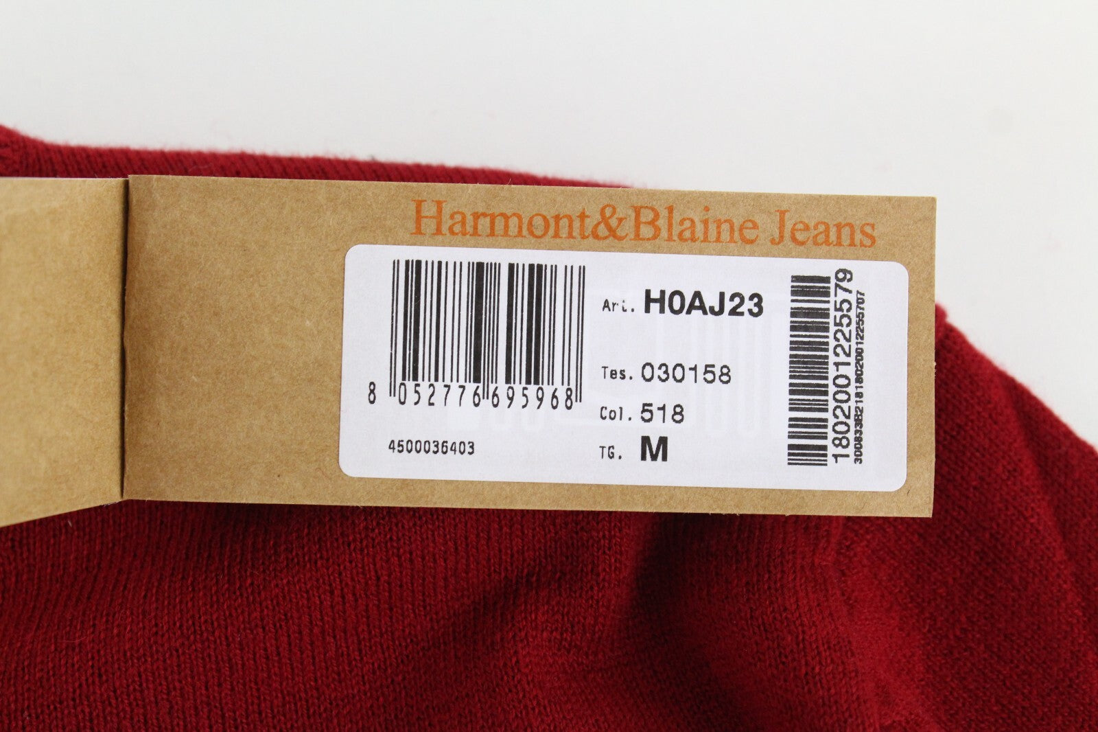 HARMONT &amp; BLAINE vyriškas džemperis M, raudonas vilnos mišinio megztinis ilgomis rankovėmis 