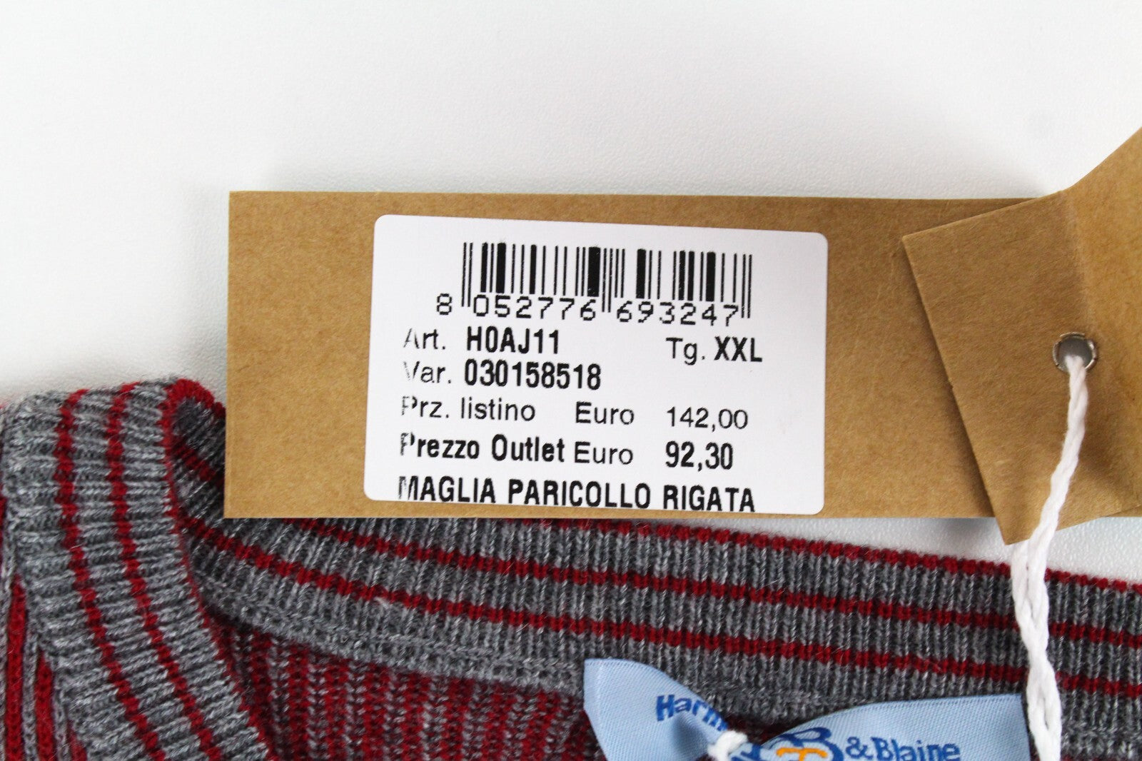 HARMONT &amp; BLAINE vyriškas džemperis su raudonais dryžiais, 2XL dydžio, ilgomis rankovėmis 