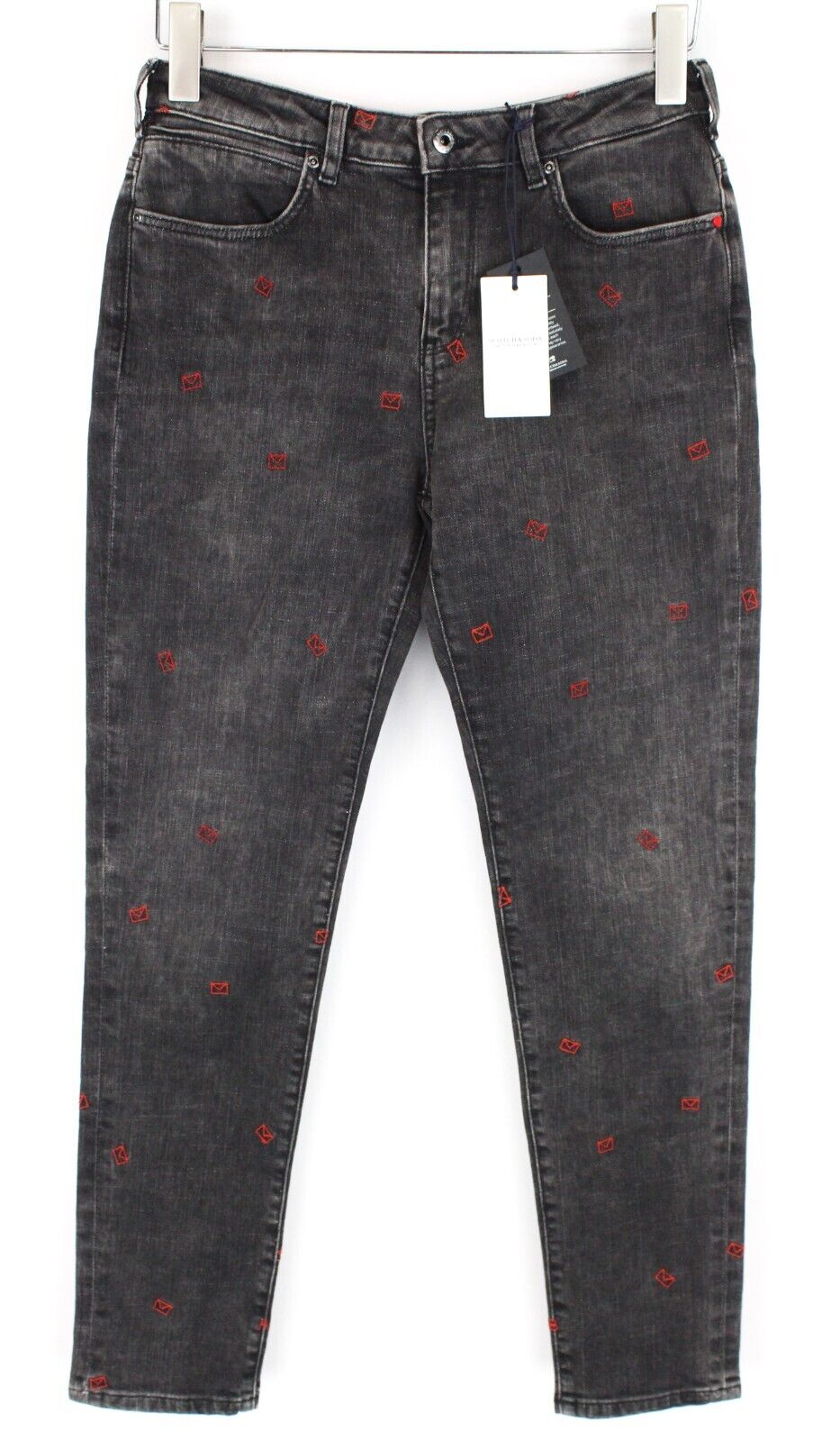 SCOTCH &amp; SODA moteriškos džinsinės kelnės W25/L32 pilkos, plonos, tamprios, medvilninės.