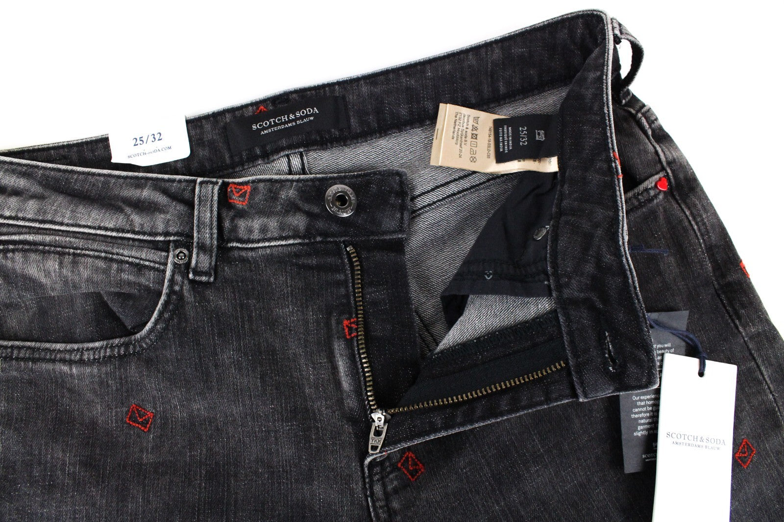 SCOTCH &amp; SODA moteriškos džinsinės kelnės W25/L32 pilkos, plonos, tamprios, medvilninės.