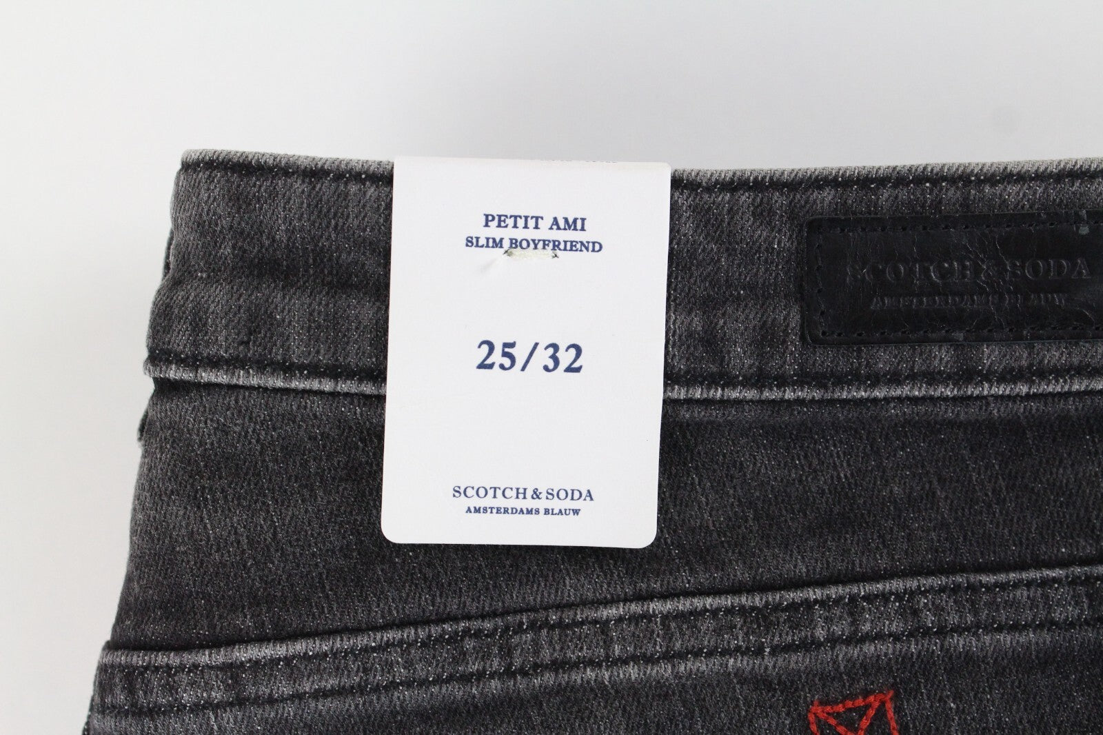 SCOTCH &amp; SODA moteriškos džinsinės kelnės W25/L32 pilkos, plonos, tamprios, medvilninės.
