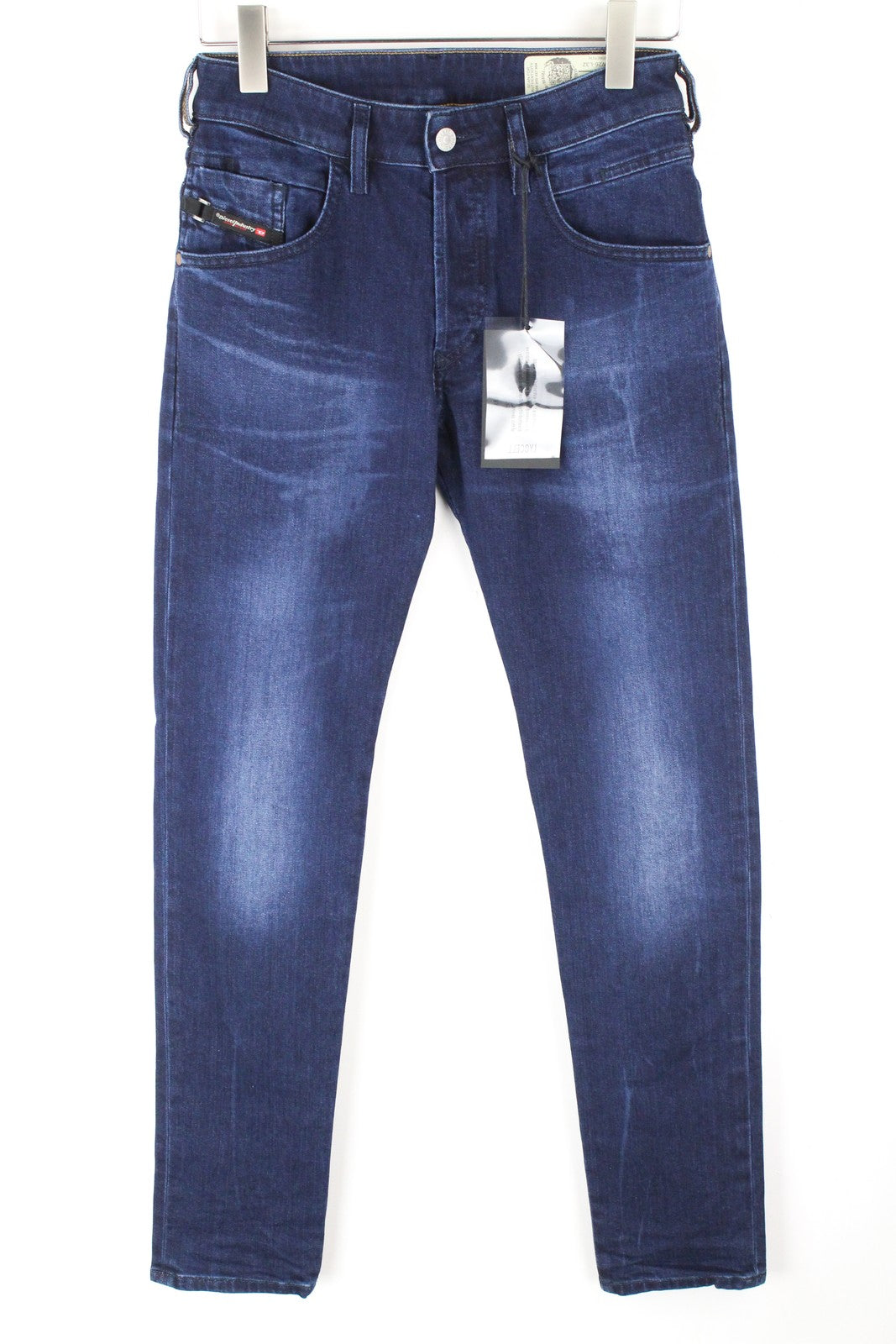 DIESEL D-Bazer 083AT vyriški džinsai W26 L32 mėlyni siaurėjantys medvilniniai džinsai, tamprūs 
