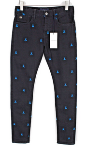 SCOTCH &amp; SODA vyriški džinsai W29/L34 Slim juodi, tamprūs, raštuoti Ralston džinsai 