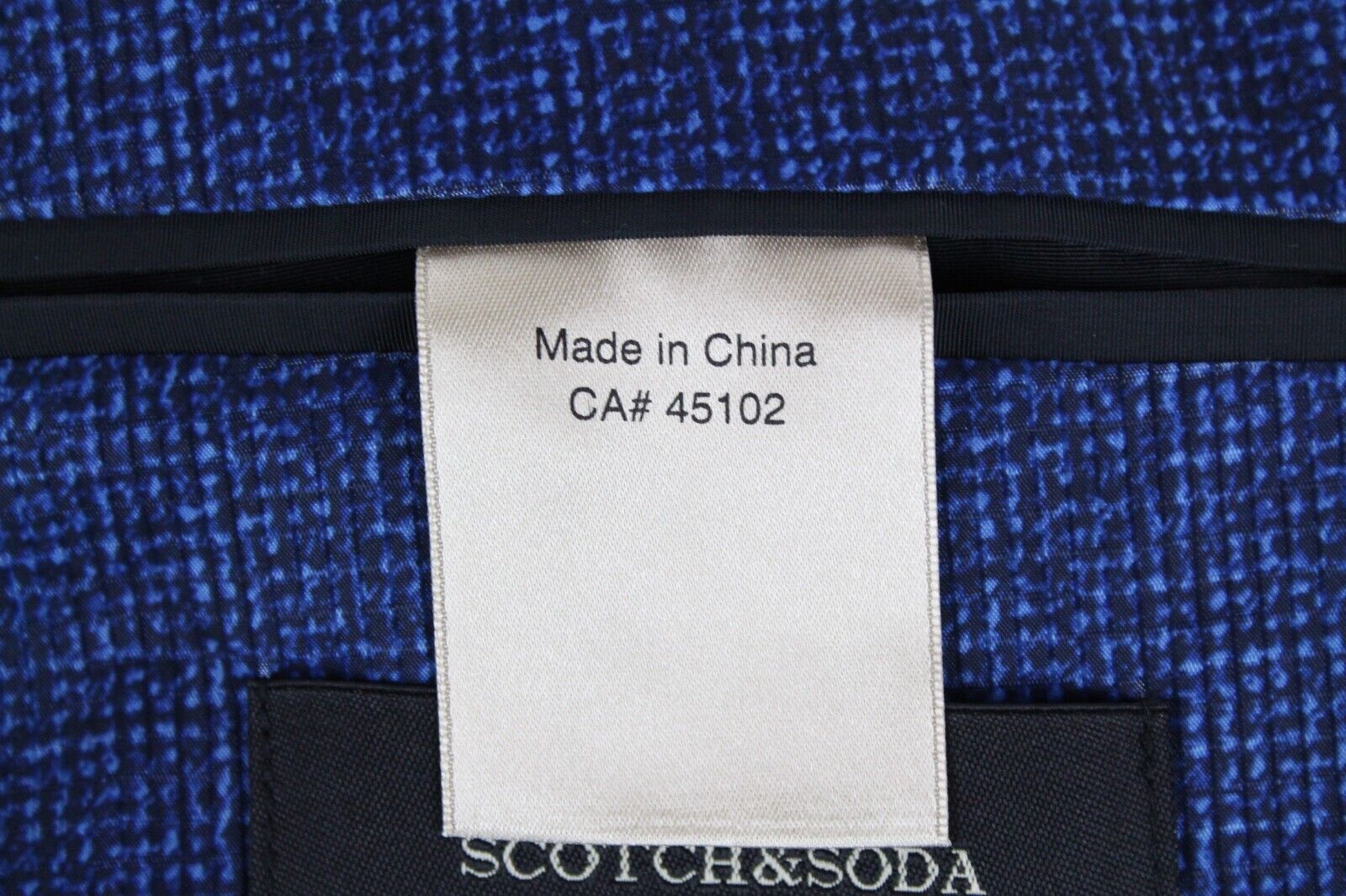 SCOTCH &amp; SODA Ams Couture vyriškas švarkas ~L mėlynas raštuotas su įpjova apykakle ir viena saga 