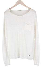 SCOTCH &amp; SODA Ams Couture vyriškas smėlio spalvos megztinis su kišenėmis ilgomis rankovėmis ~M 