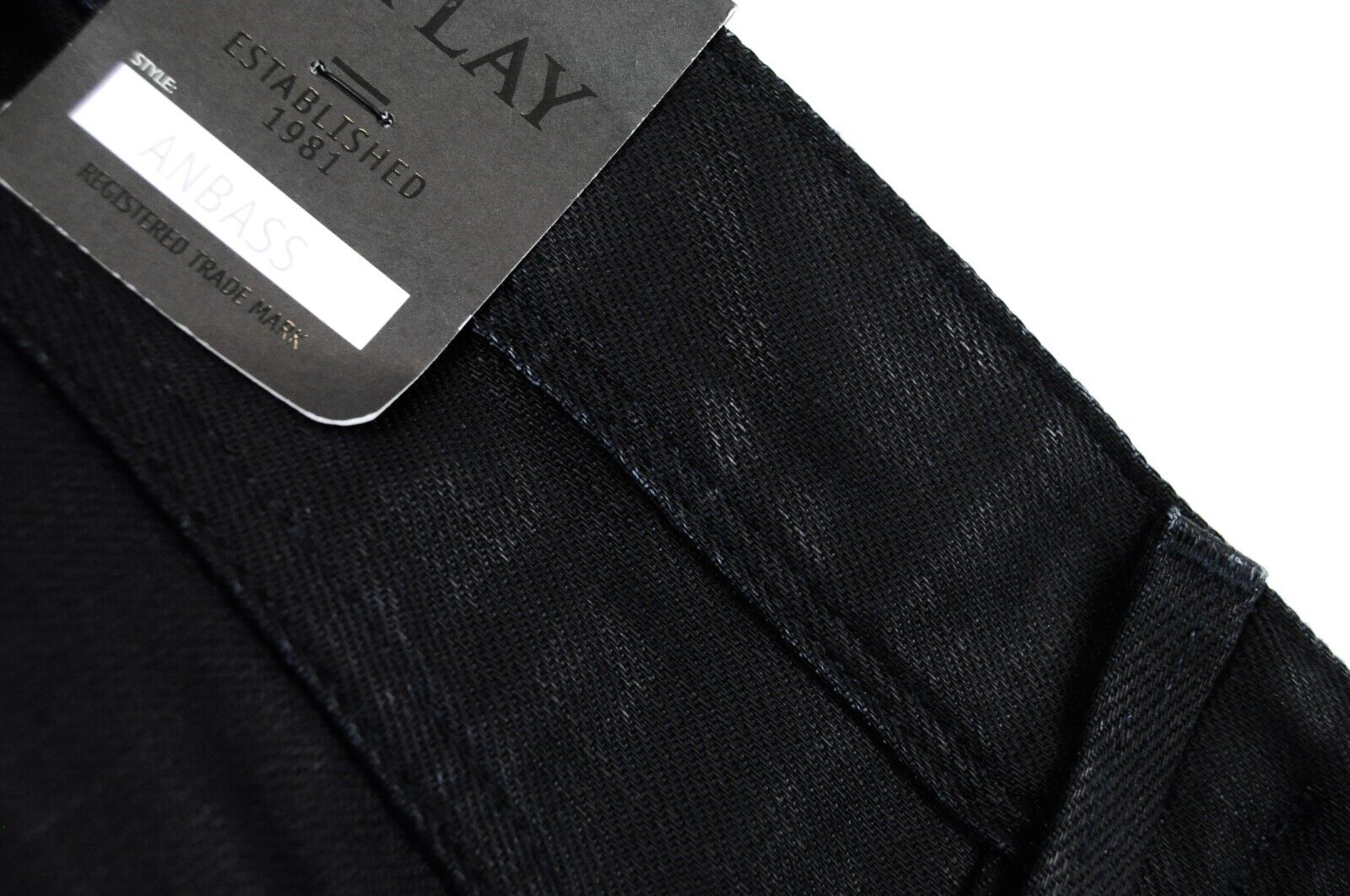 REPLAY Anbass Mens Jeans W30/L34 Navy Coated Slim  Stretchy Cotton 5-Pocket