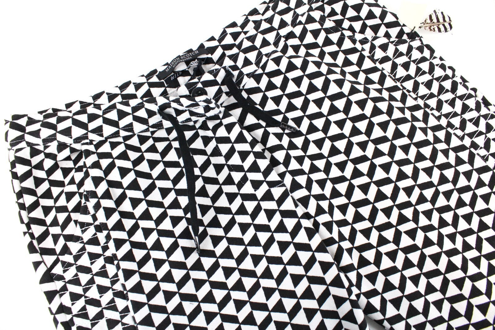 MAISON SCOTCH Womens Trousers ~W33/L25 Slim  White Black Patterned Casual