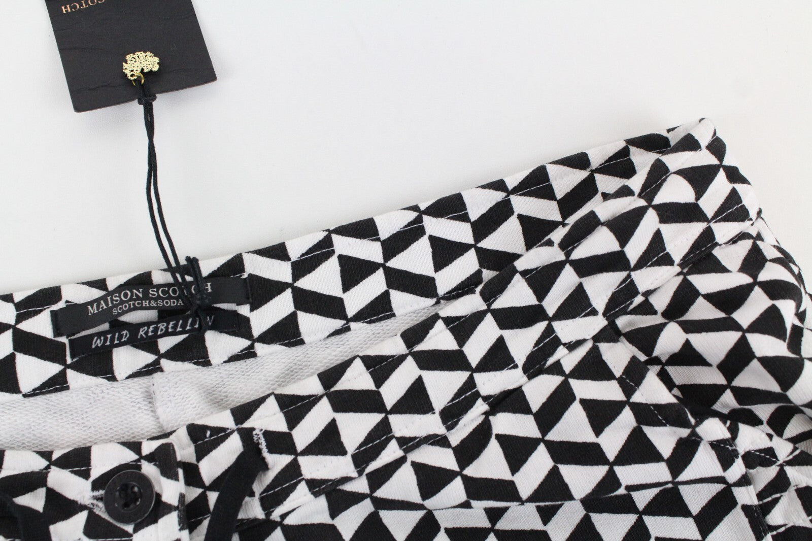 MAISON SCOTCH Womens Trousers ~W33/L25 Slim  White Black Patterned Casual