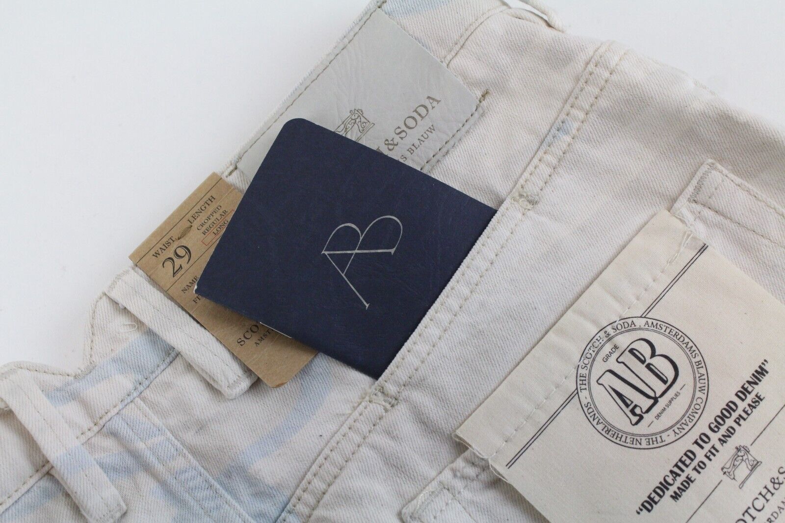 SCOTCH & SODA Stump Mens W29 Trousers Loose Grey Cotton Military Patterned