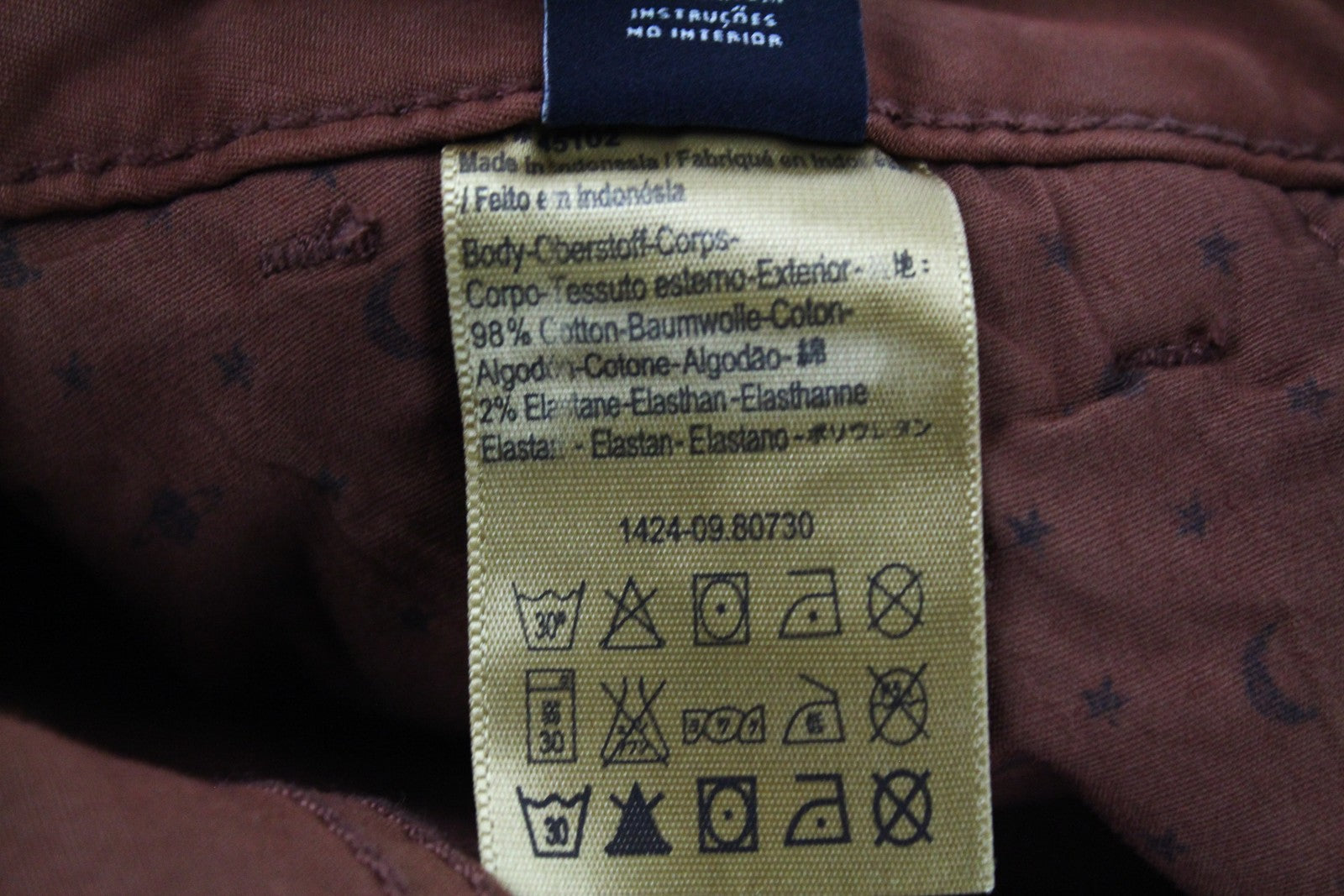 MAISON SCOTCH Womens W27/L32 Skinny  Chino Trousers Brown Stretchy Cotton Belt