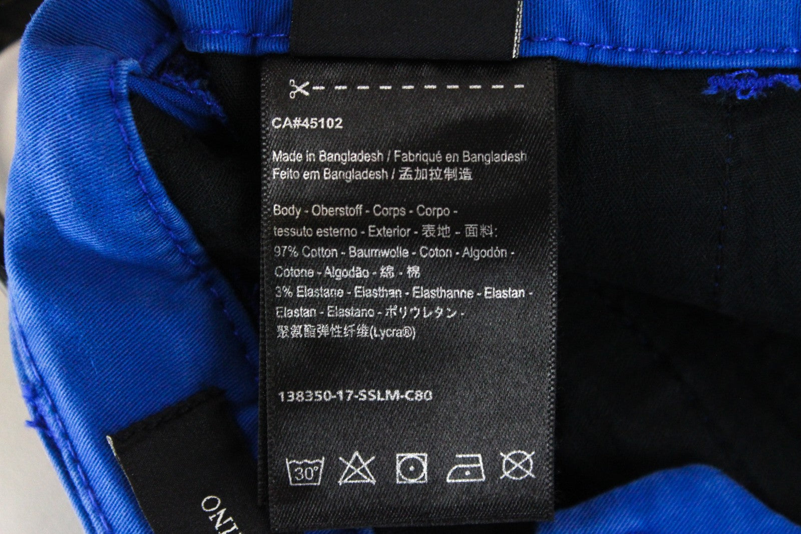 MAISON SCOTCH Womens W24/L32 Slim  Cotton Trousers Blue Belted Stretchy Style