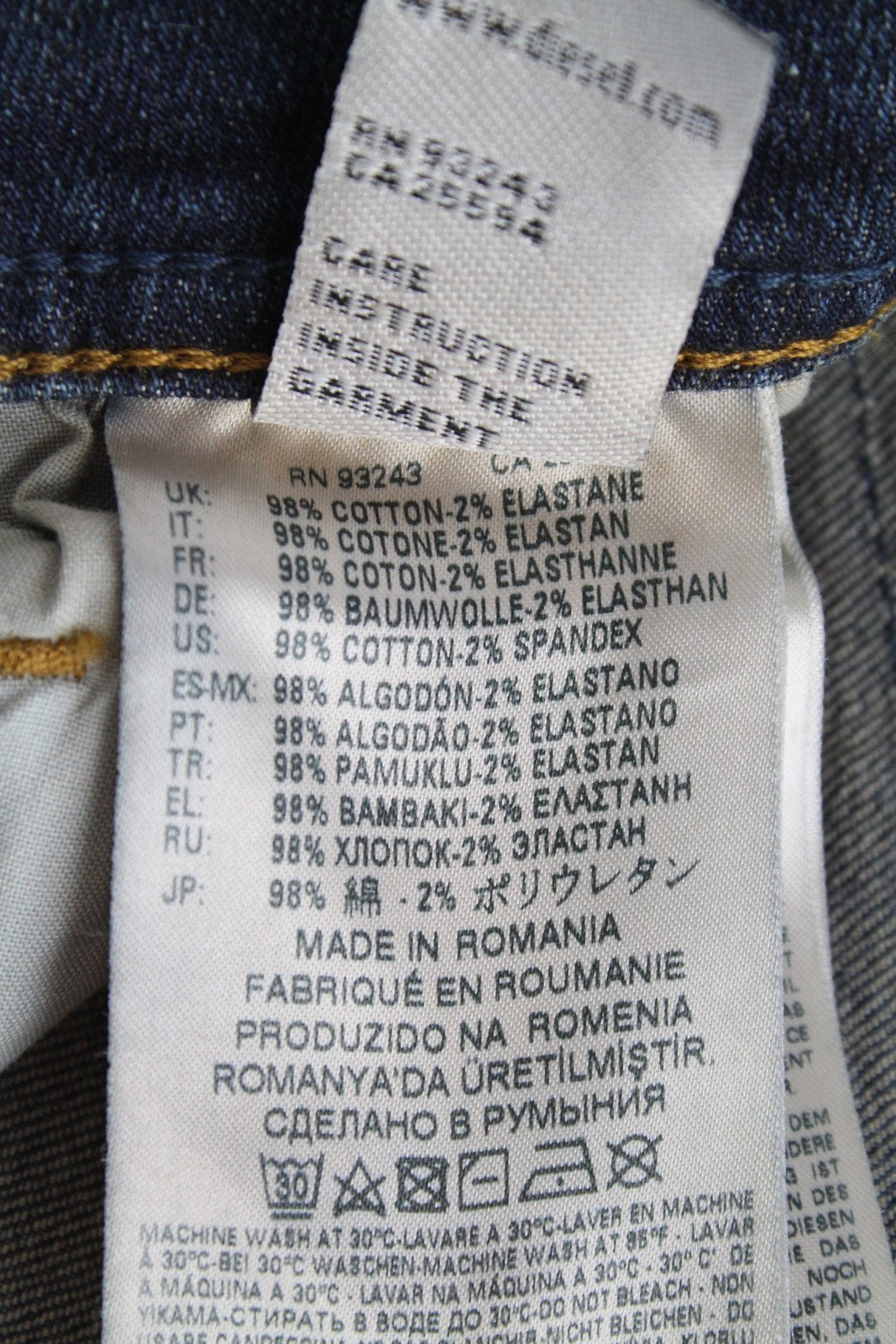 DIESEL Sleenker 069DG vyriški džinsai W29 L32 aptempti, 5 kišenių, mėlyni, medvilniniai 