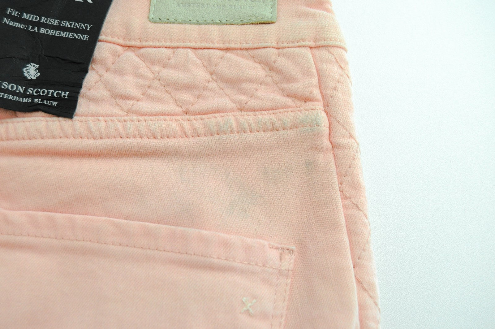 MAISON SCOTCH La Bohemienne Womens Trousers W26 Pink Skinny Cotton Stretchy