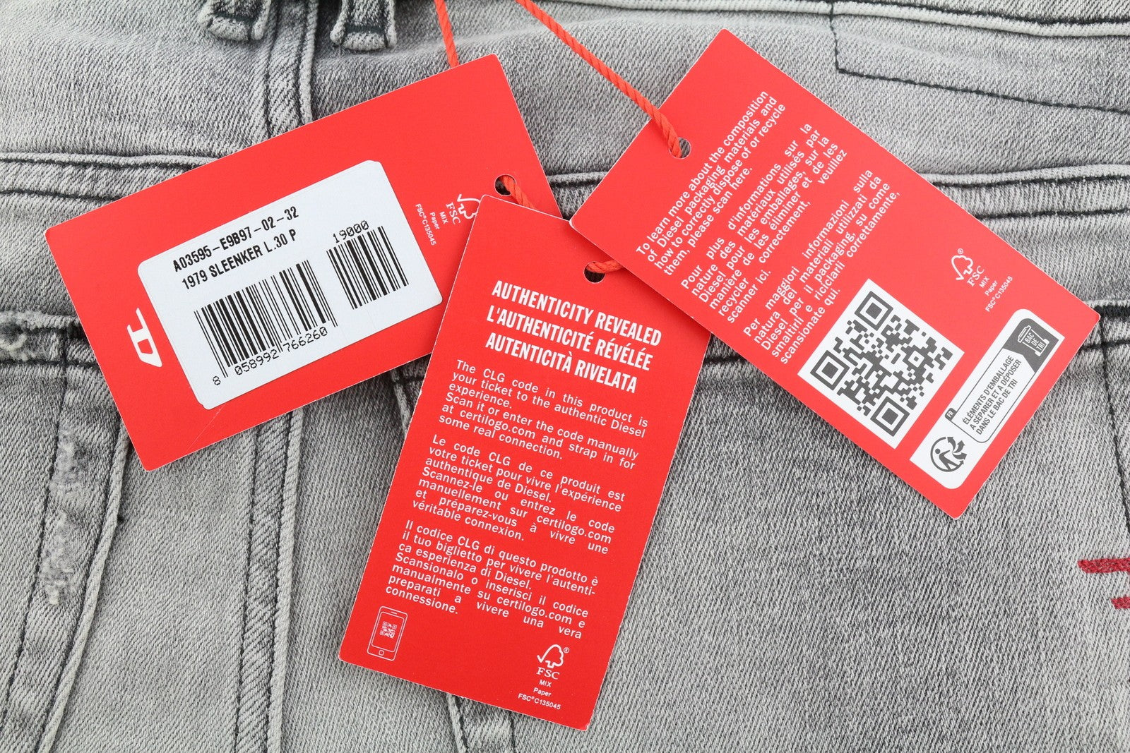 DIESEL 1979 Sleenker E9B97 vyriški džinsai W32/L30 aptempti, žemo juosmens, RRP 250 € 