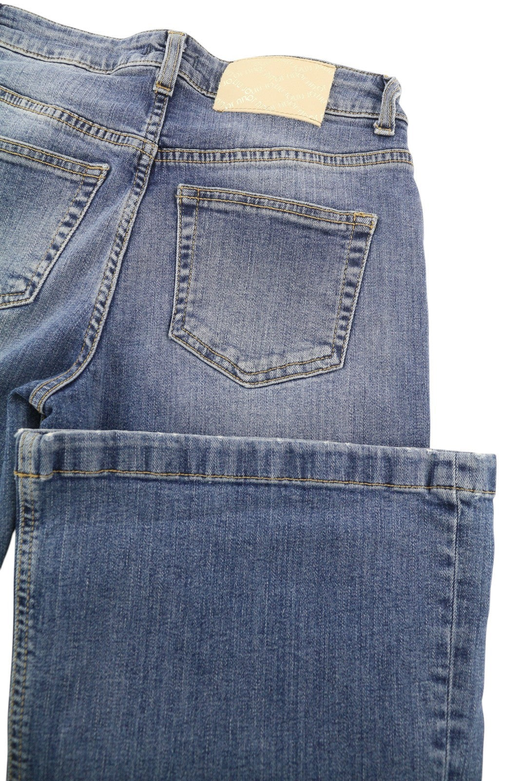 LIU JO moteriški džinsai W26 aukštu juosmeniu, laisvalaikio stiliaus, mėlyni. 