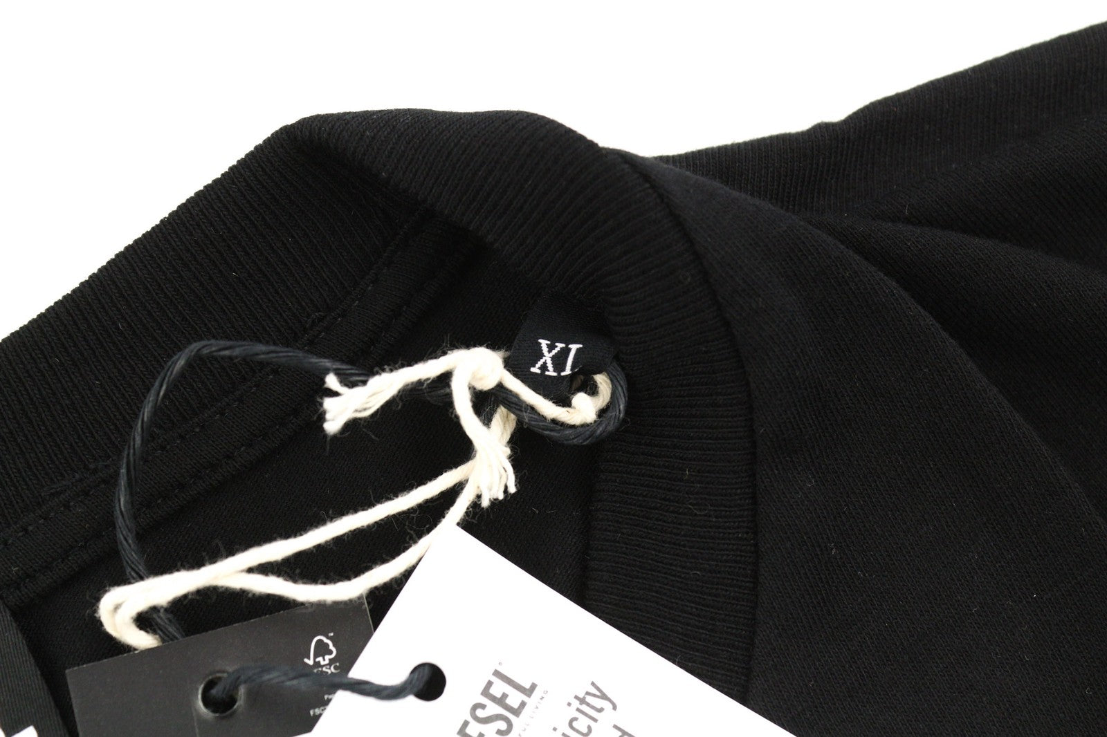 DIESEL T-Diegos-B10 Mens T-Shirt XL Black Short Sleeve Crew Collar  Tricot