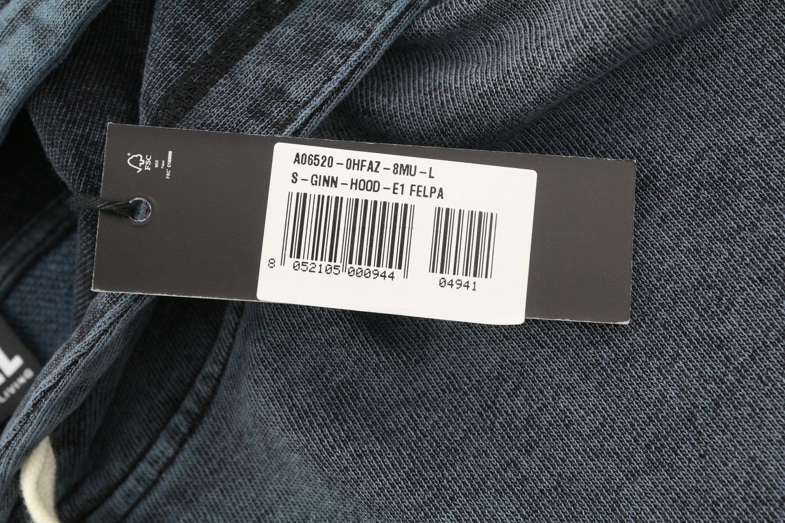 DIESEL S-Ginn-Hood-E1 vyriškas džemperis su gobtuvu, L dydžio, tamsiai pilkas, su kengūros efektu, RRP 195 € 