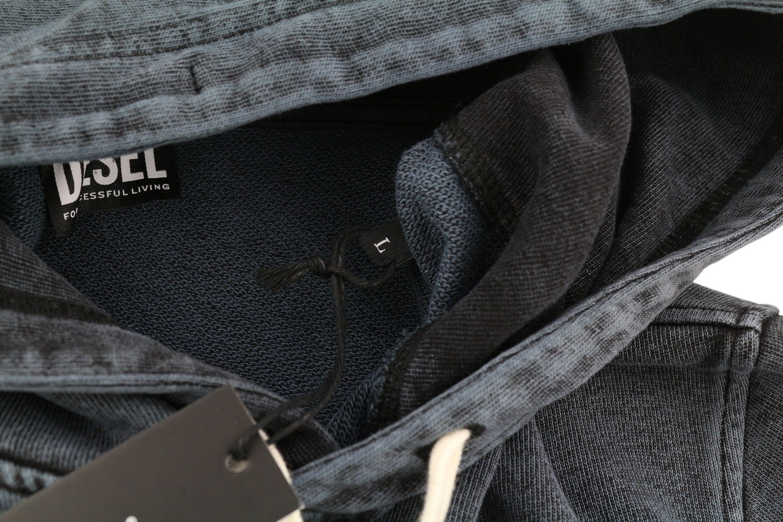 DIESEL S-Ginn-Hood-E1 vyriškas džemperis su gobtuvu, L dydžio, tamsiai pilkas, su kengūros efektu, RRP 195 € 