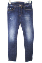 DIESEL Buster 069BM vyriški džinsai W27 L32 Slim Fit tamprūs medvilniniai mėlyni skalbinių rašto džinsai 