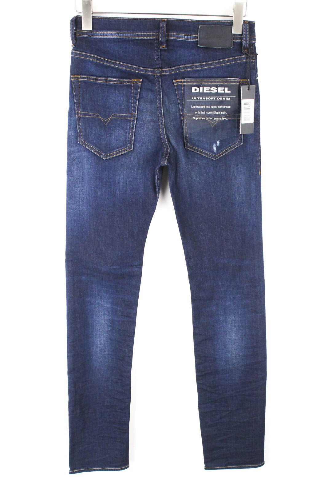 DIESEL Buster 069BM vyriški džinsai W27 L32 Slim Fit tamprūs medvilniniai mėlyni skalbinių rašto džinsai 