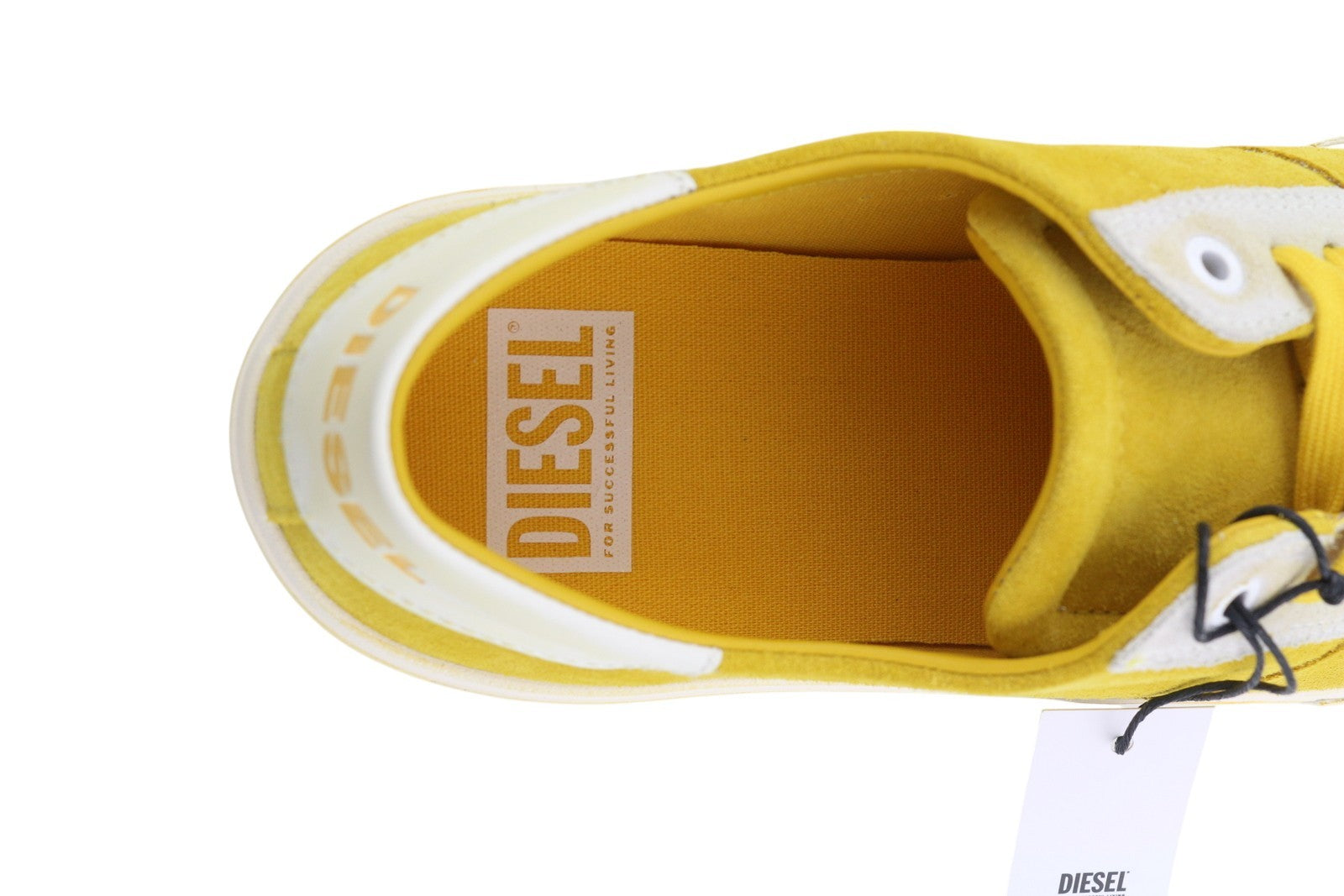 DIESEL S-Mydori LC vyriški sportbačiai, EU44.5, geltoni zomšos odos žemi batai su raišteliais, RRP 160 € 