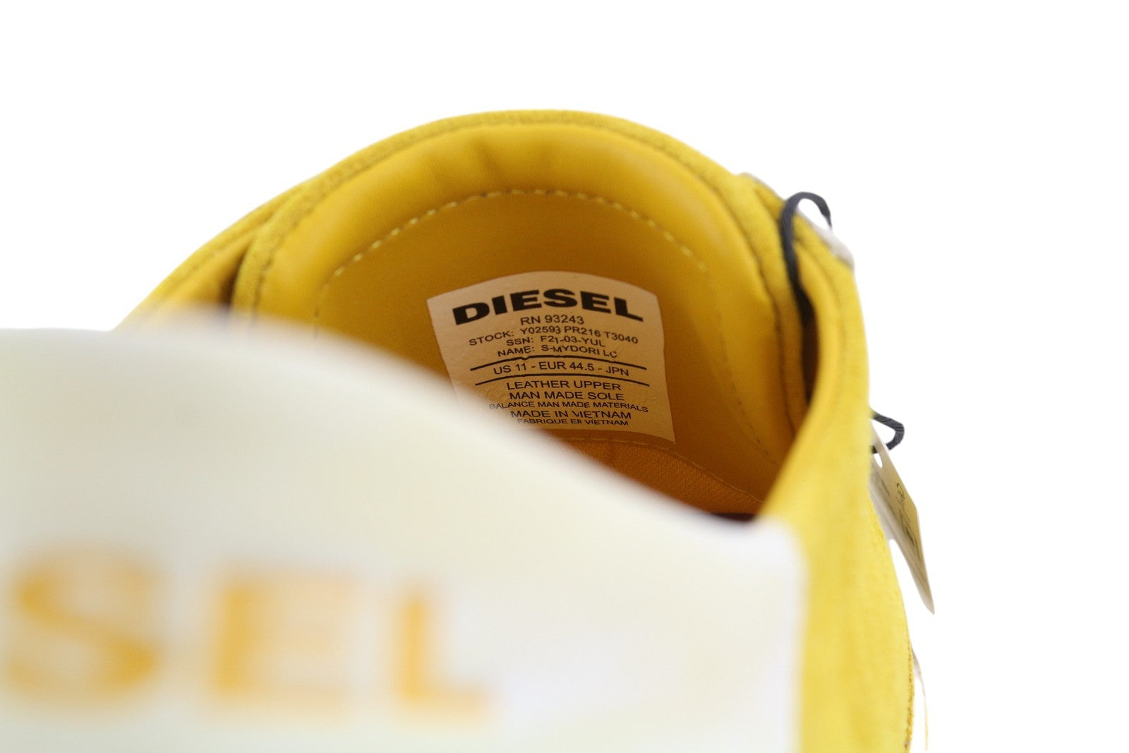 DIESEL S-Mydori LC vyriški sportbačiai, EU44.5, geltoni zomšos odos žemi batai su raišteliais, RRP 160 € 