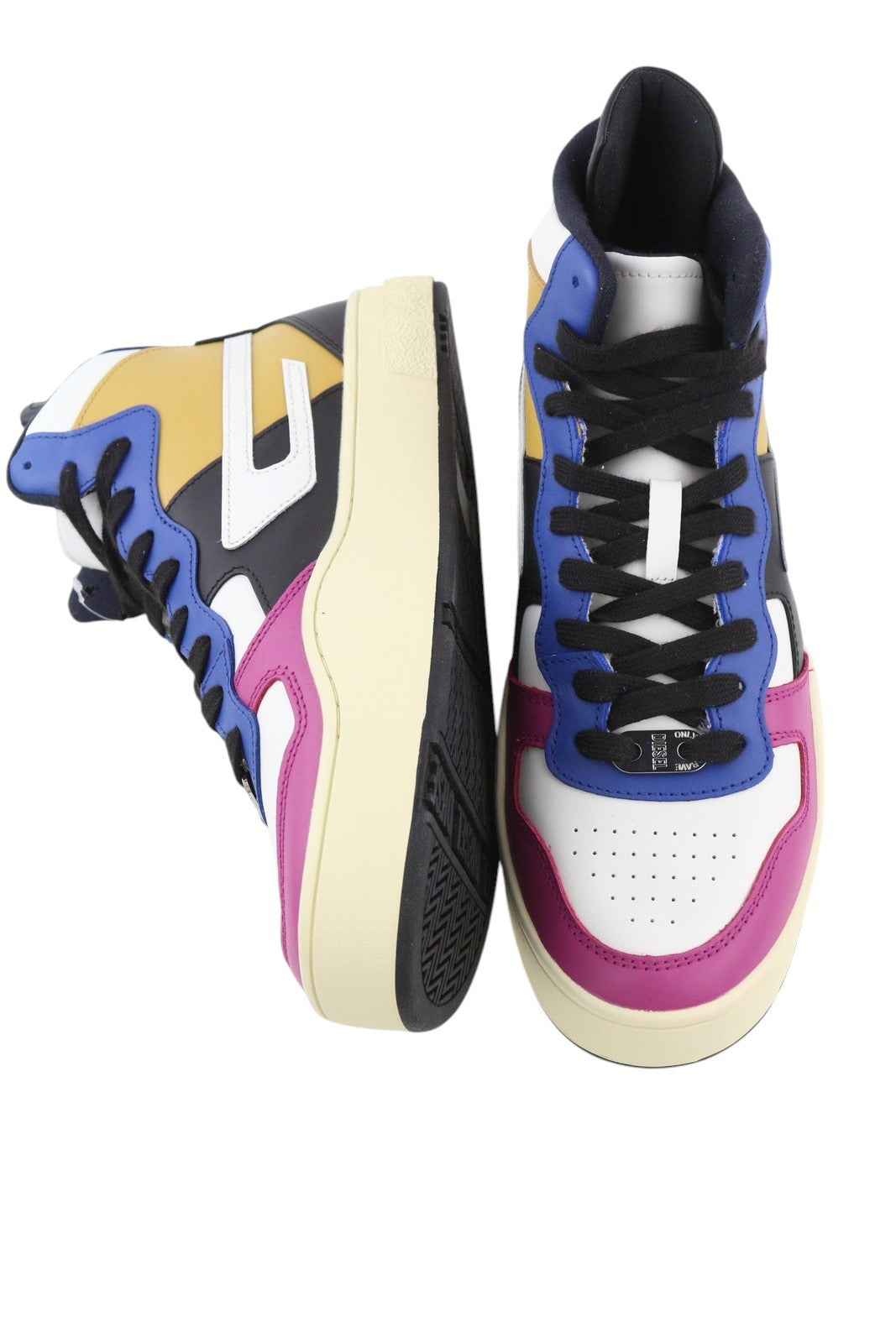 DIESEL S-Ukiyo Mid vyriški sportbačiai, EU44, karvės odos, spalvingi, suvarstomi, RRP 195 € 