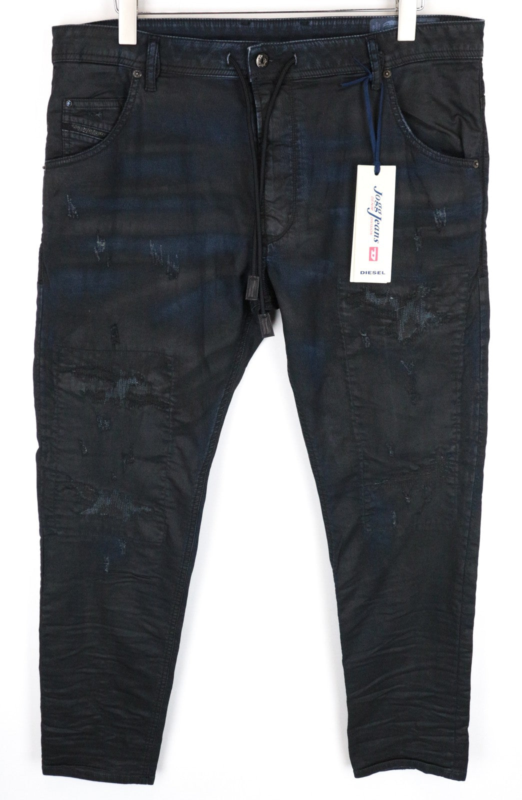 DIESEL Krooley CB-NE 0680B Men's Jeans W38 Slim Fit Carrot Navy Sweat Jogg Navy