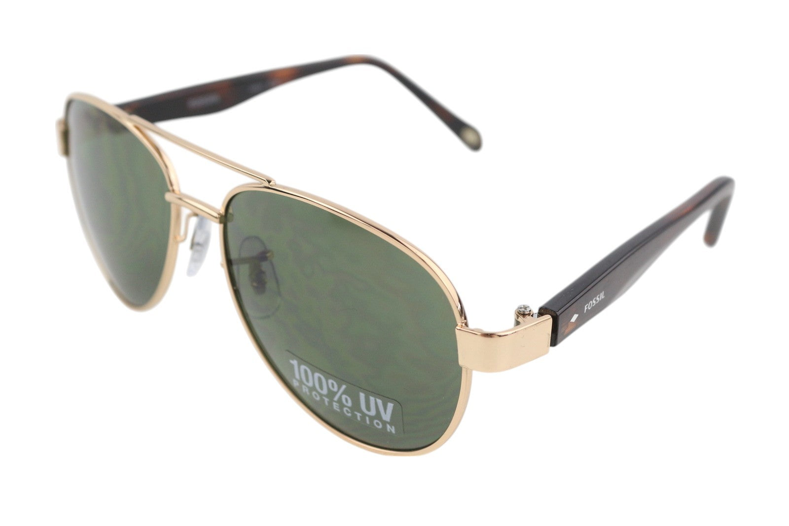 FOSSIL FM25 vyriški akiniai nuo saulės su raštuotu rėmeliu, piloto formos, unisex, Fossil, 100 % apsauga nuo UV spindulių 