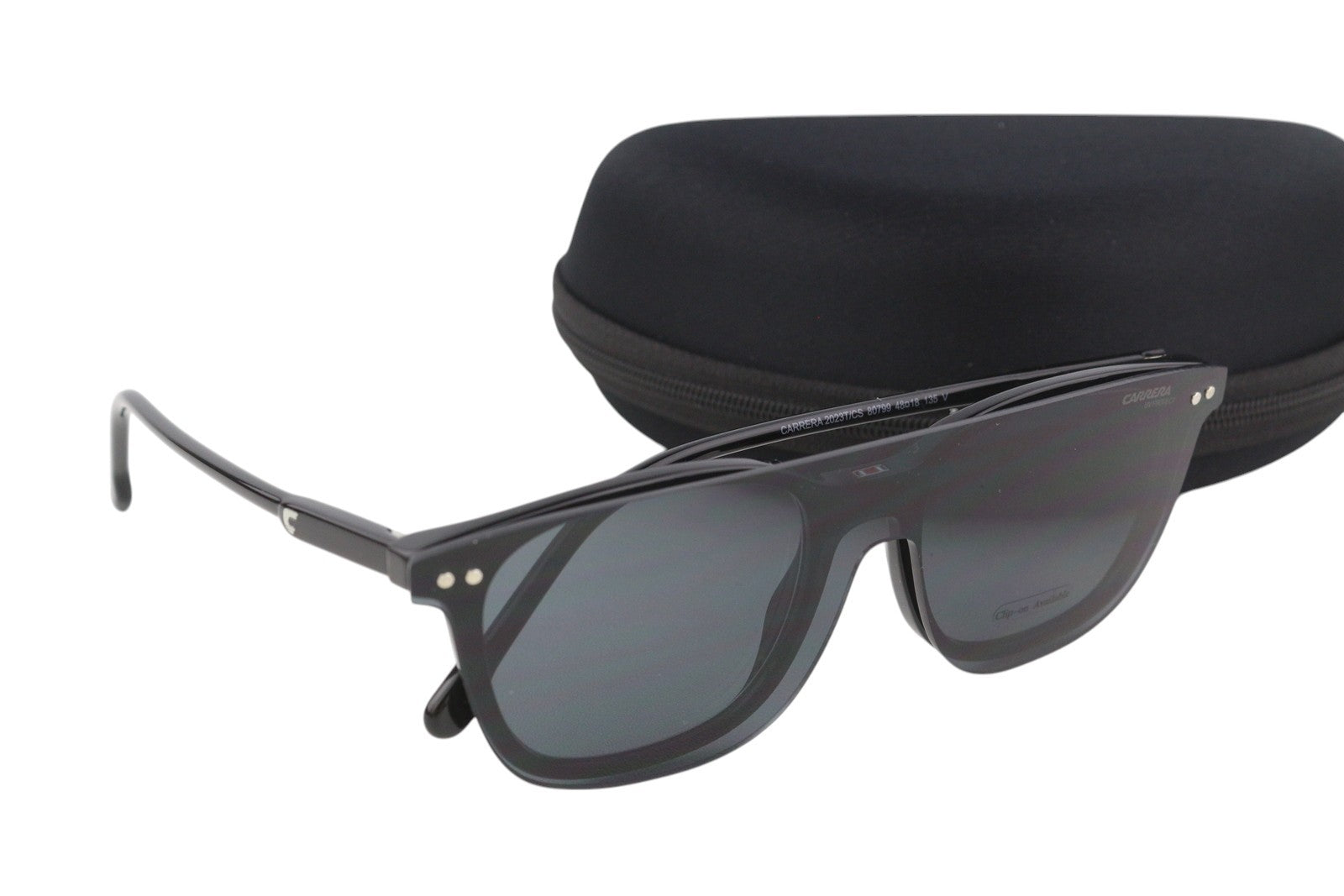 CARRERA 80799 vyriški akiniai nuo saulės su juodu rėmeliu, unisex stiliaus, su magnetiniu užsegimu, 2023T/CS